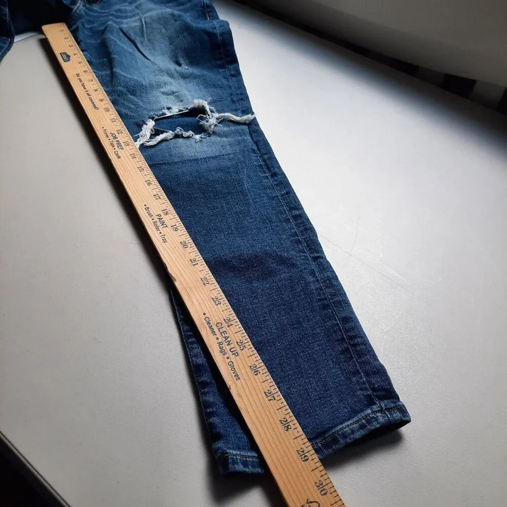 American Eagle Jeans Mens 31x30 Next Level Airflex Slim‎ Distressed Patched Rips